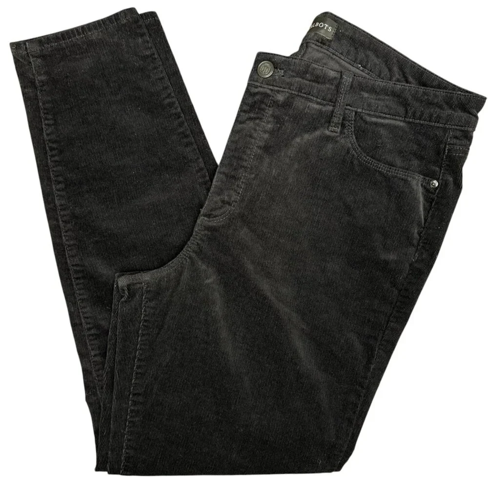 EUC Women's TALBOTS‎ Black Corduroy Jegging Jeans | Size 12